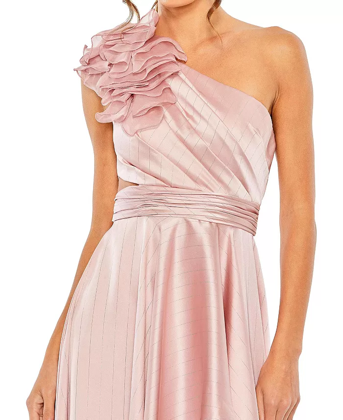 Alfani Mac Duggal Women's Ruffled One Shoulder Cut Out Hi-Low Gown Women's Fashion Shoes & Accessories