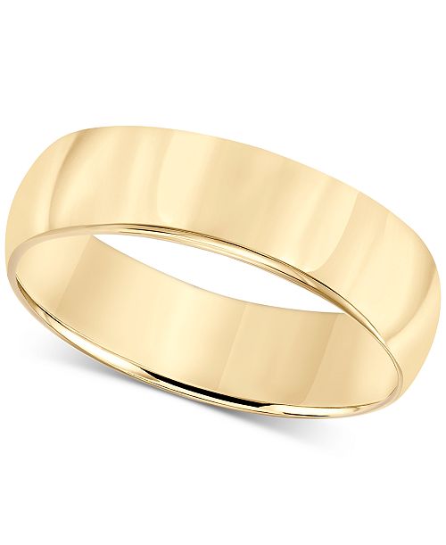 Macy's 14k Gold 6mm Wedding Band Jewelry & Watches