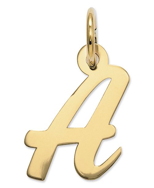 alfani Macy's 14k Gold Charm Small Script Initial Charm Jewelry & Watches