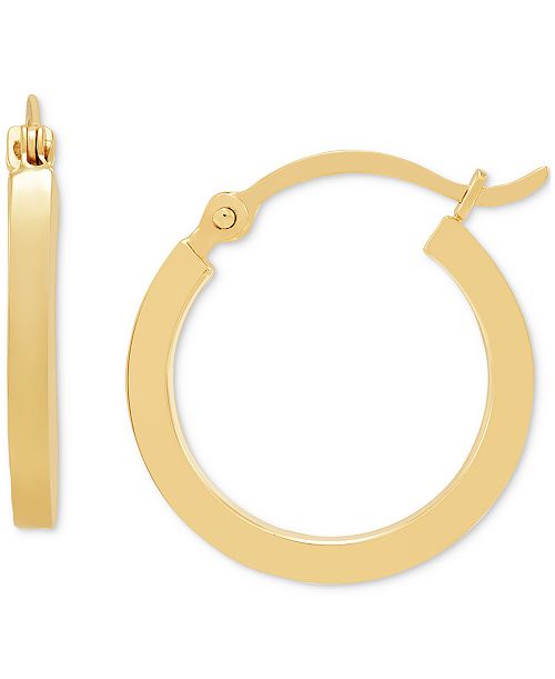 alfani Macy's 14k Gold Earrings Polished Square Hoops (17mm) Jewelry & Watches