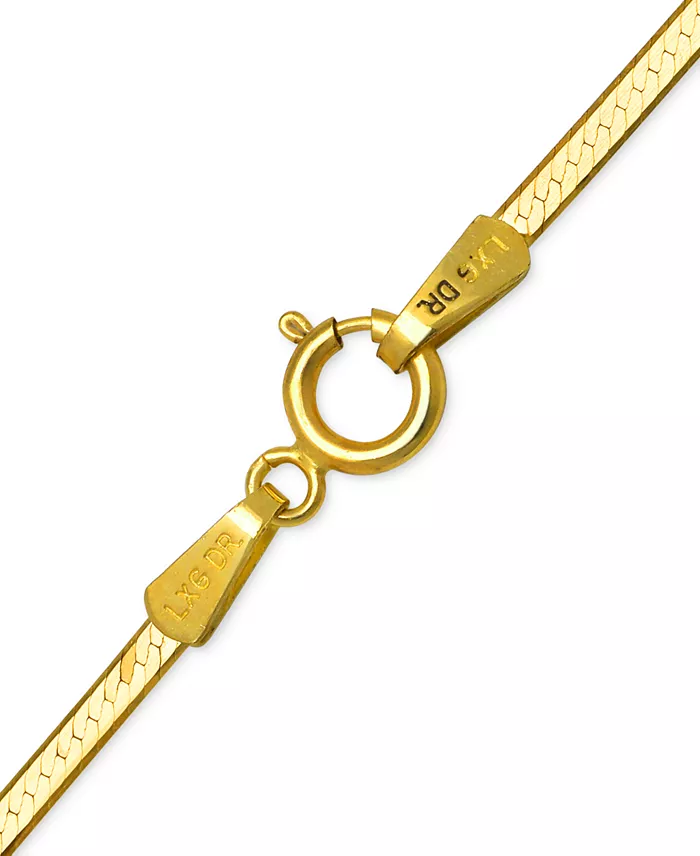 Alfani Macy's 18" Flat Herringbone Chain Necklace (1-1/4mm) In 14k Gold Jewelry & Watches