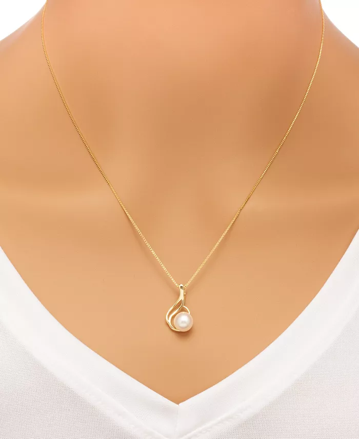 Alfani Macy's 2-Pc. Set Cultured Freshwater Pearl 7mm) Swirl Pendant Necklace & Matching Stud Earrings Set In 18k Gold-Plated Sterling Silver Jewelry & Watches