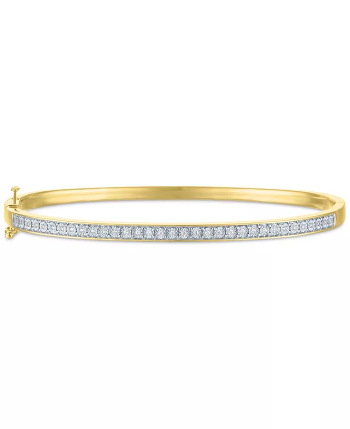 Alfani Macy's 2-Pc. Set Diamond Bangle Bracelets (1/5 Ct. T.w.) In 14k Gold-Plated Sterling Silver Jewelry & Watches