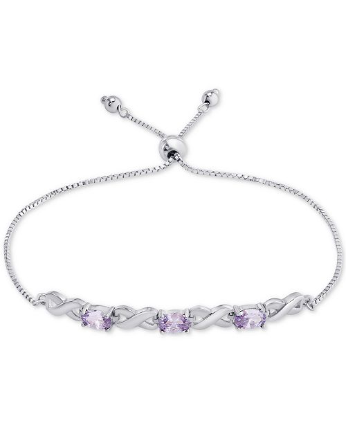 alfani Macy's Amethyst Bolo Bracelet (1-3/4 ct. t.w.) in Sterling Silver (Also in Blue Topaz Sapphire & Simulated Opal) Jewelry & Watches