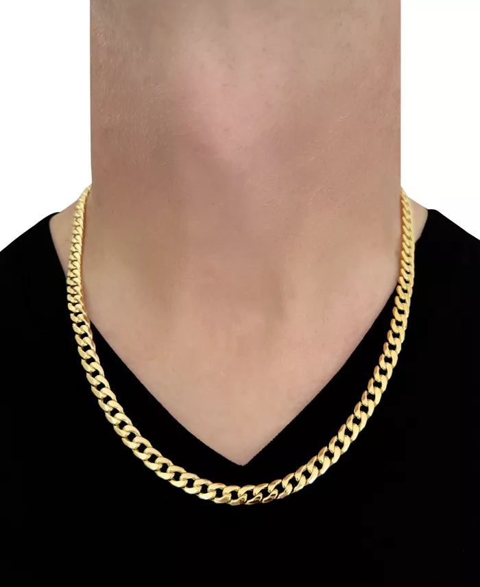 Macy's Cuban Link Chain Necklace 22" (7mm) In 14k Gold Jewelry & Watches