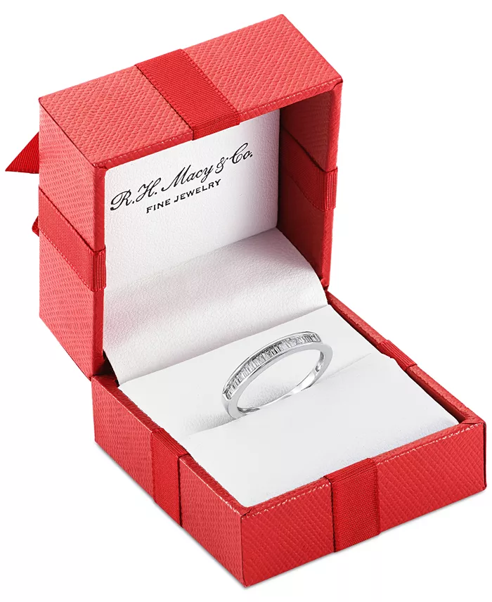 Alfani Macy's Diamond Baguette Band (1/7 Ct. T.w.) In 14k White Gold Gold Or Rose Gold Jewelry & Watches