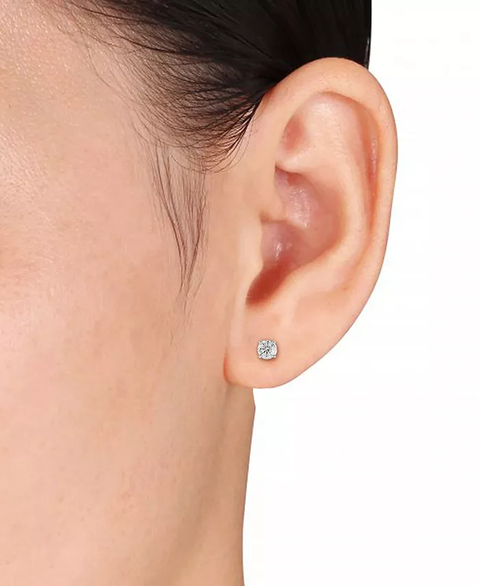Alfani Macy's Diamond Stud Earrings (1/4 Ct. T.w.) In 10k White Or Yellow Gold Jewelry & Watches