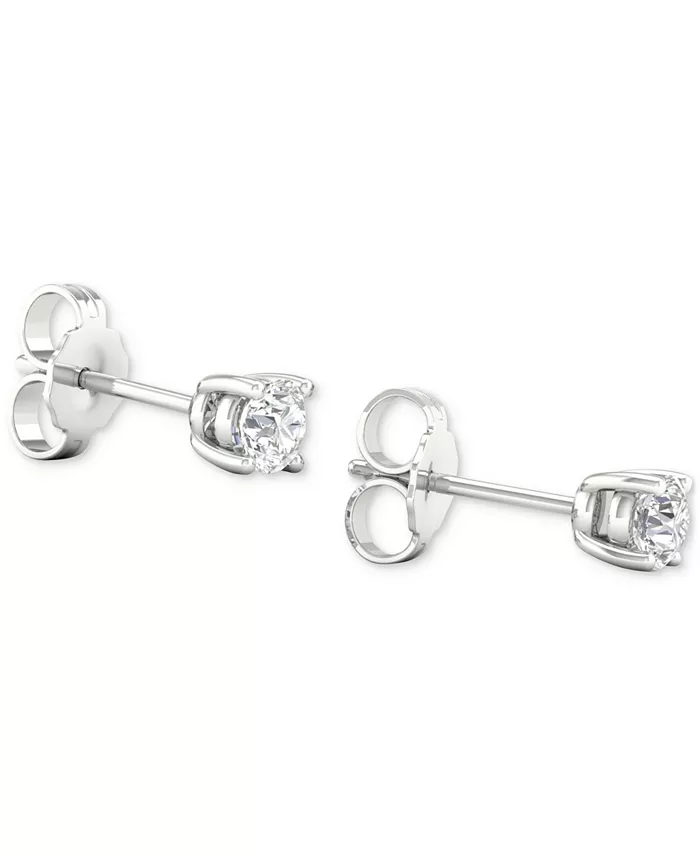 Alfani Macy's Diamond Stud Earrings (1/4 Ct. T.w.) In 10k White Or Yellow Gold Jewelry & Watches