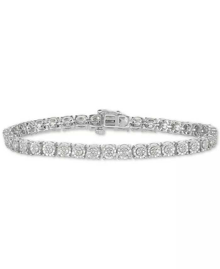 Alfani Macy's Diamond Tennis Bracelet (1/4 Ct. T.w.) In Sterling Silver Jewelry & Watches