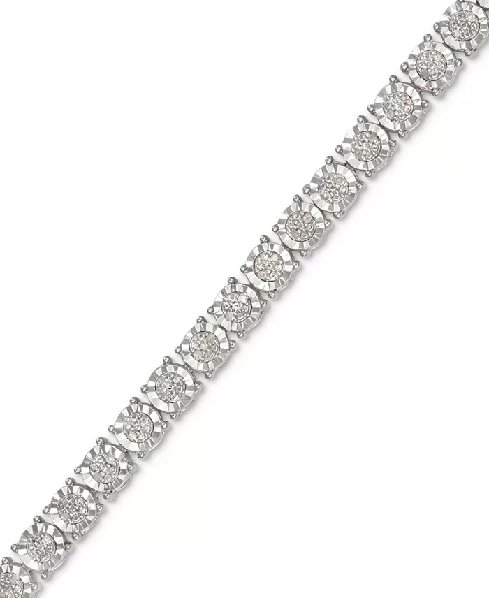 Alfani Macy's Diamond Tennis Bracelet (1/4 Ct. T.w.) In Sterling Silver Jewelry & Watches