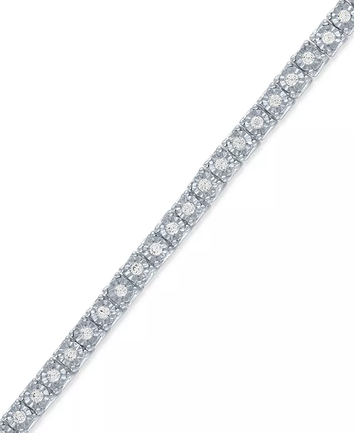 Alfani Macy's Diamond Tennis Bracelet (1 Ct. T.w.) In Sterling Silver 14k Gold-Plated Sterling Silver Or 14k Rose Gold-Plated Sterling Silver Jewelry & Watches