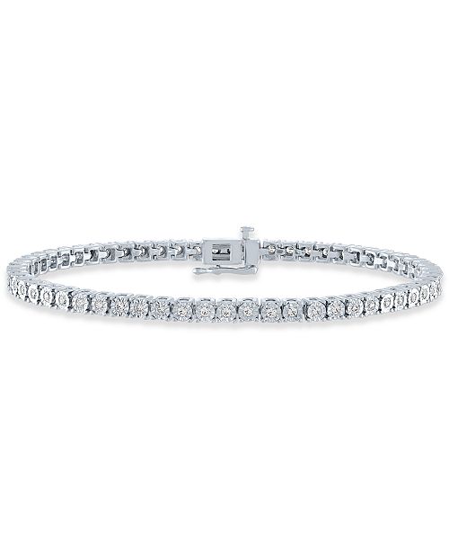 alfani Macy's Diamond Tennis Bracelet (1 ct. t.w.) in Sterling Silver 14k Gold-Plated Sterling Silver or 14k Rose Gold-Plated Sterling Silver Jewelry & Watches