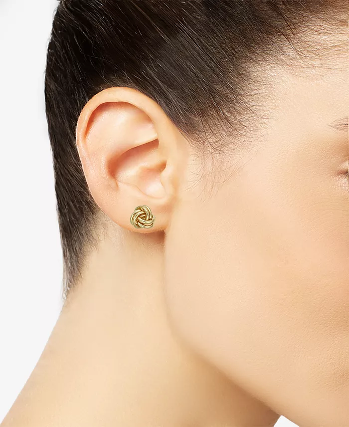 Alfani Macy's Love Knot Stud Earrings In 10k Gold Jewelry & Watches