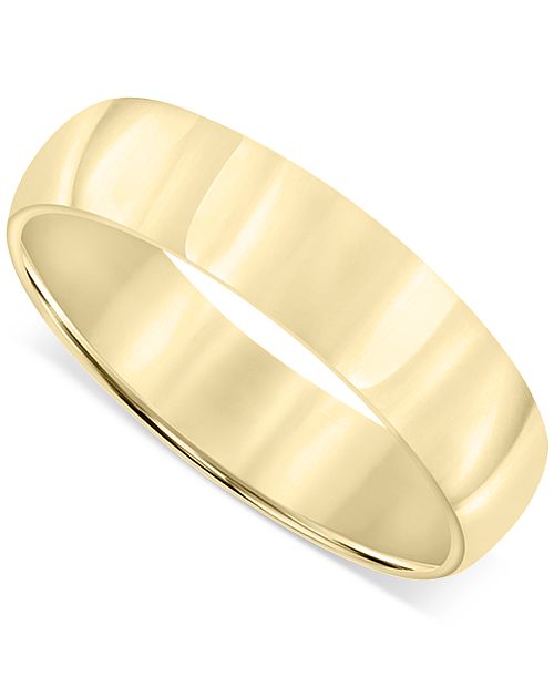 Macy's Men's Polished Wedding Band in 18k Gold-Plated Sterling Silver (Also in Sterling Silver) Jewelry & Watches