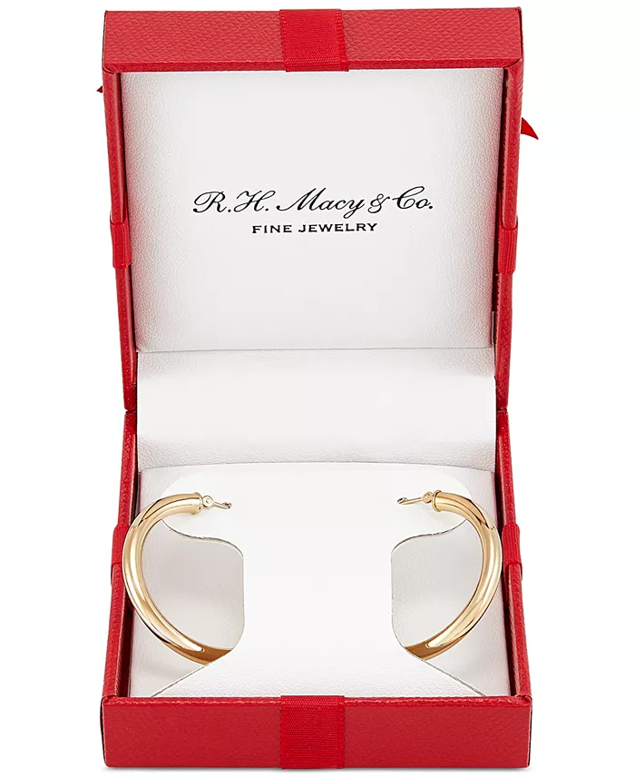 Alfani Macy's Polished Round Hoop Earrings In 14k Gold 30mm Jewelry & Watches