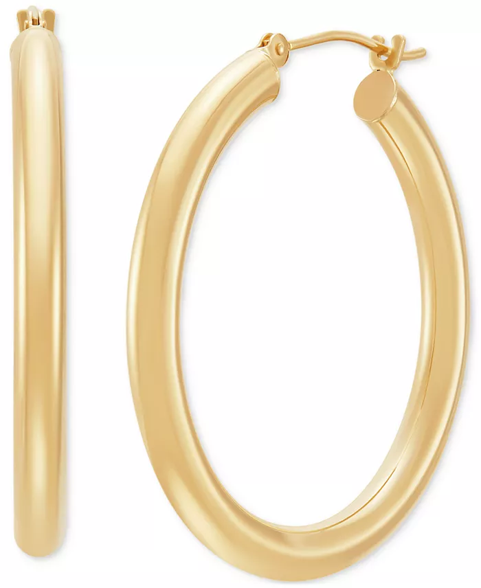 Alfani Macy's Polished Round Hoop Earrings In 14k Gold 30mm Jewelry & Watches