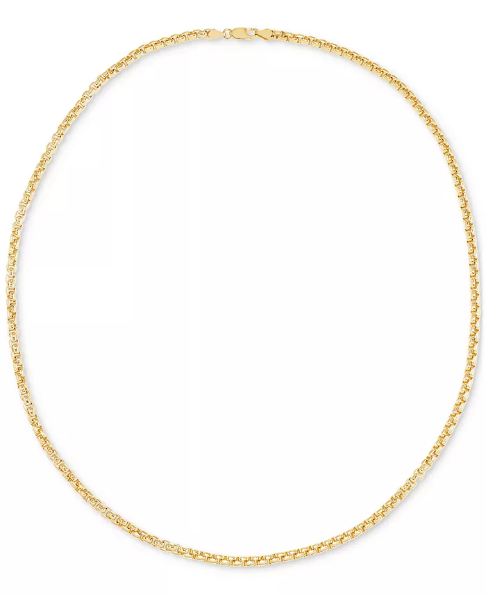 Alfani Macy's Rounded Box Link 24" Chain Necklace In 18k Gold-Plated Sterling Silver Jewelry & Watches