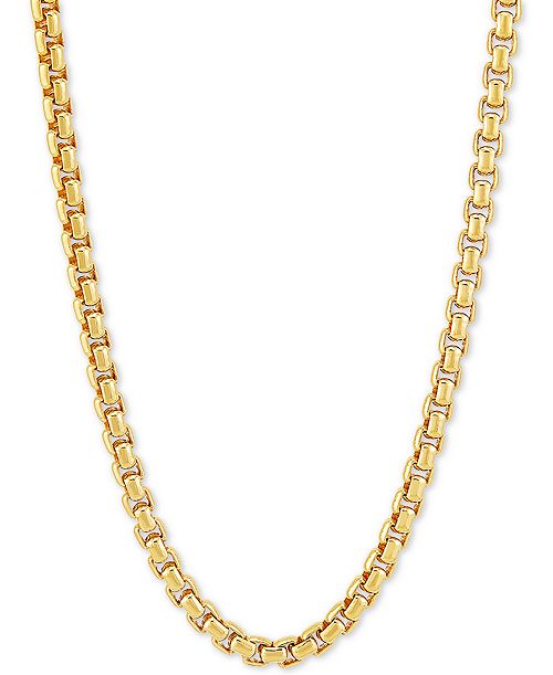 alfani Macy's Rounded Box Link 24" Chain Necklace in 18k Gold-Plated Sterling Silver Jewelry & Watches