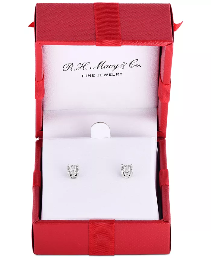 Alfani Macy's TruMiracle® Diamond Stud Earrings (3/8 Ct. T.w.) In 14k White Yellow Or Rose Gold Jewelry & Watches