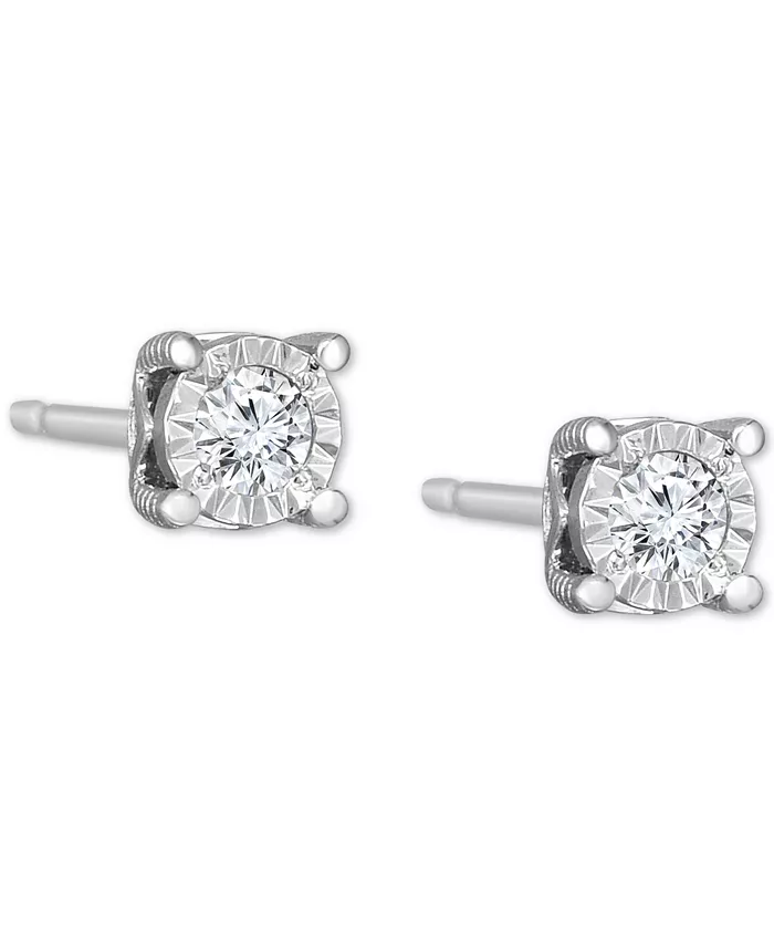 Alfani Macy's TruMiracle® Diamond Stud Earrings (3/8 Ct. T.w.) In 14k White Yellow Or Rose Gold Jewelry & Watches