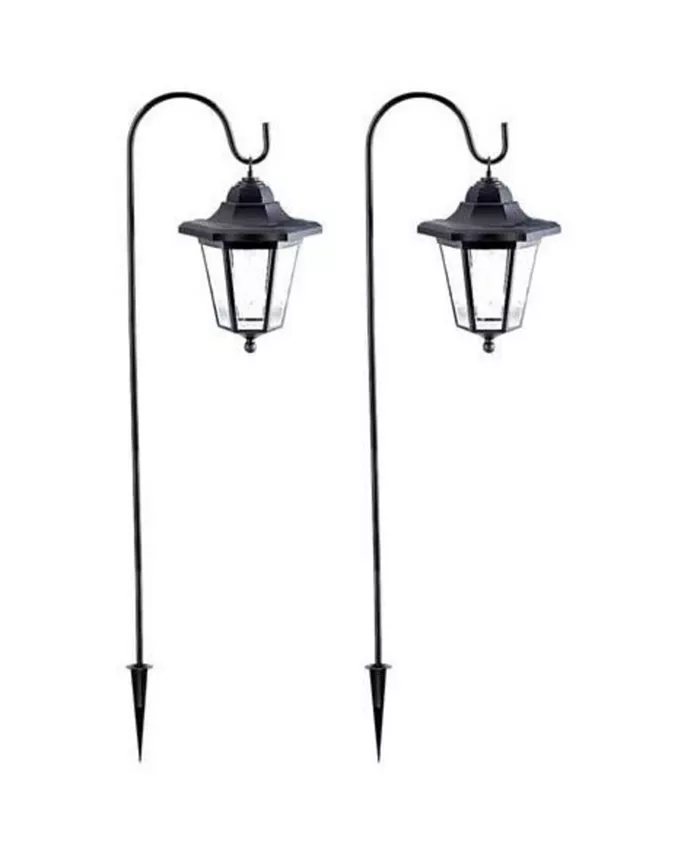 Alfani MAGGIFT 2 Pack Solar Hanging Shepherds Hook Outdoor Lights Waterproof Furniture
