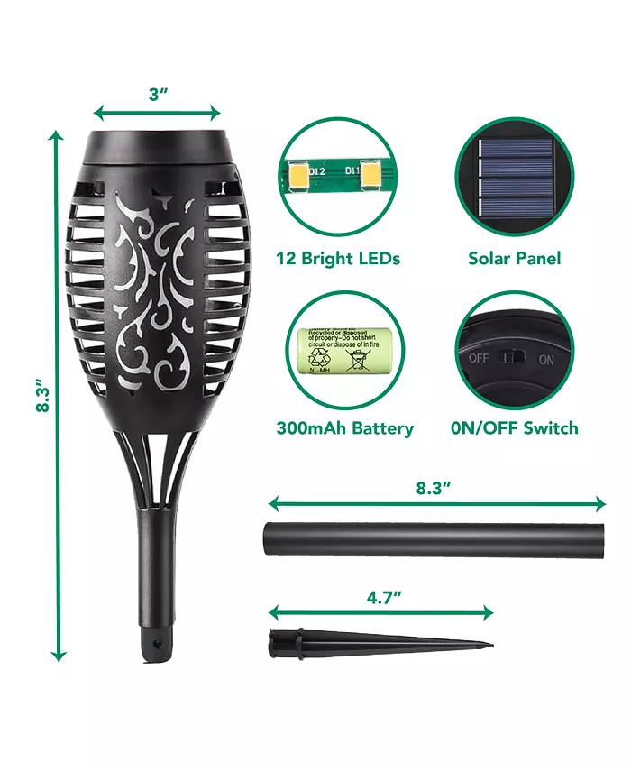 Alfani MAGGIFT 6-Pack Waterproof Flame Solar Torch Light Furniture