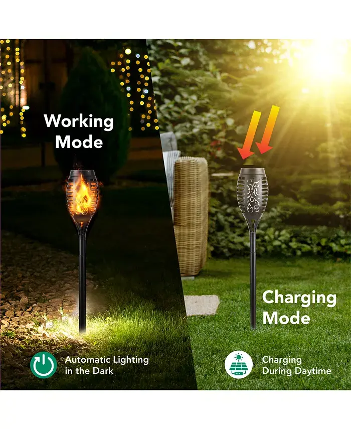 Alfani MAGGIFT 6-Pack Waterproof Flame Solar Torch Light Furniture