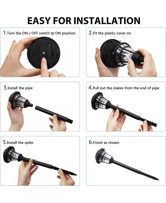 Alfani MAGGIFT 6-Pack Waterproof Solar Path Lights For Outdoor Spaces Furniture