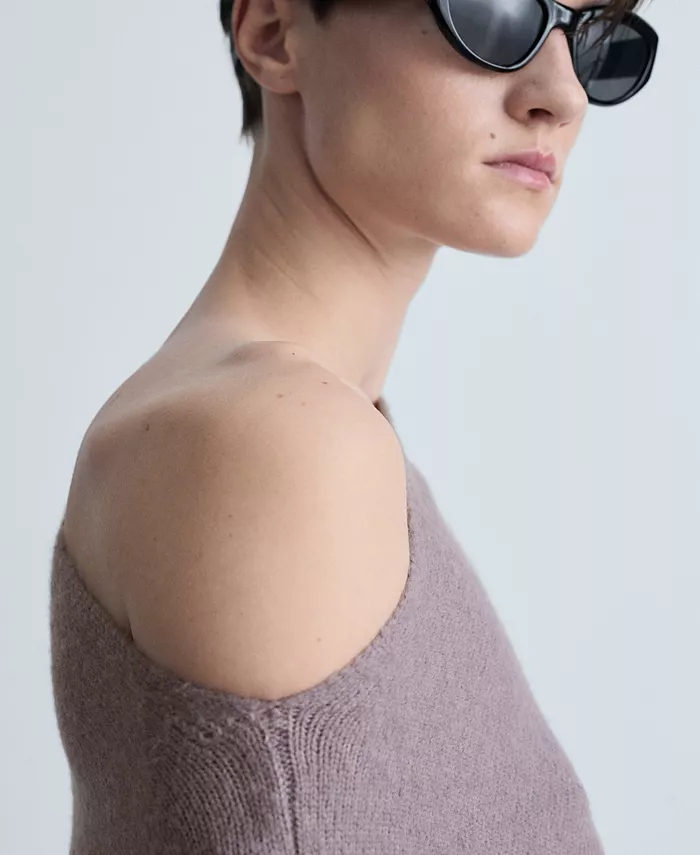 Alfani MANGO Women's Asymmetrical Wool Blend Sweater Women's Fashion Shoes & Accessories