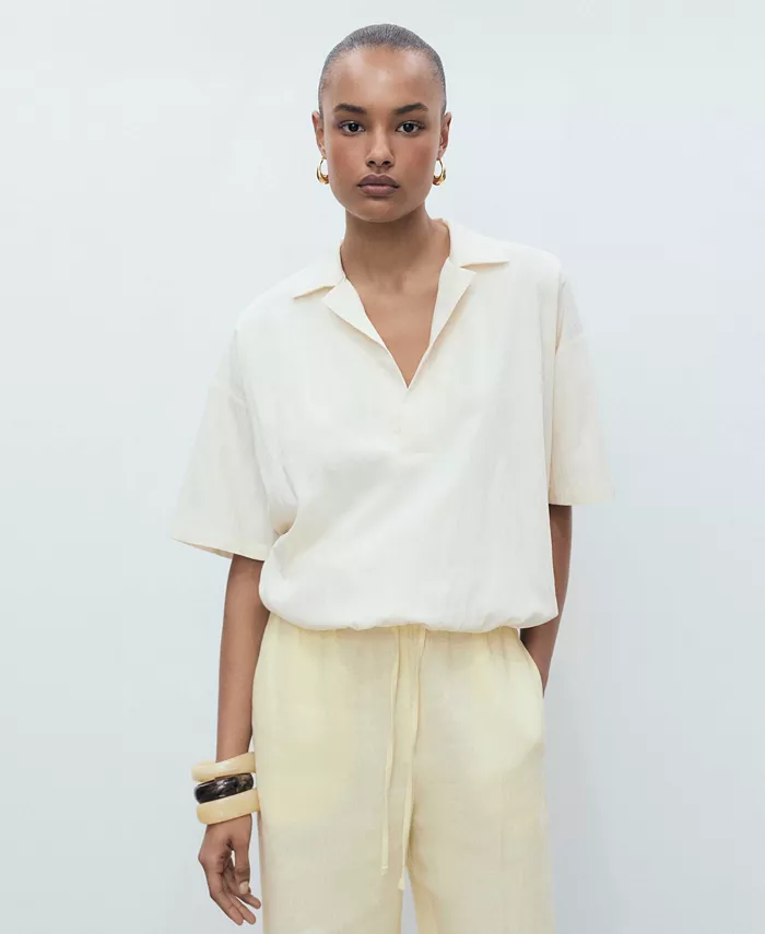 Alfani MANGO Women's Bow Straight-Fit Linen Pants Women's Fashion Shoes & Accessories
