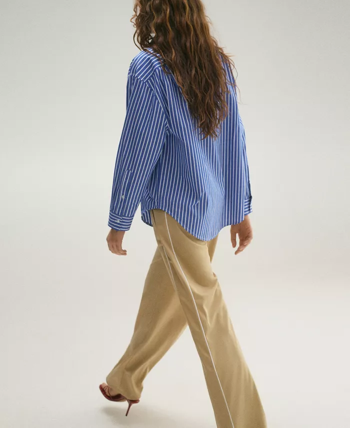 Alfani MANGO Women's Combined Striped Shirt Women's Fashion Shoes & Accessories
