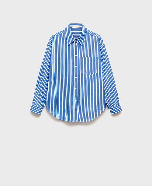 alfani MANGO Women's Combined Striped Shirt Women's Fashion Shoes & Accessories