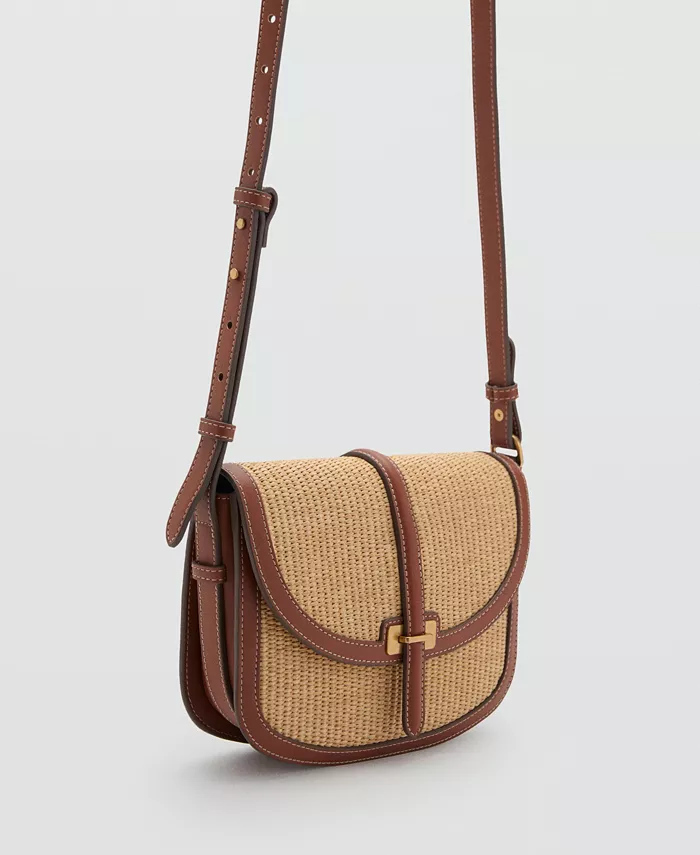 Alfani MANGO Women's Contrast Canvas Crossbody Bag Women's Fashion Shoes & Accessories