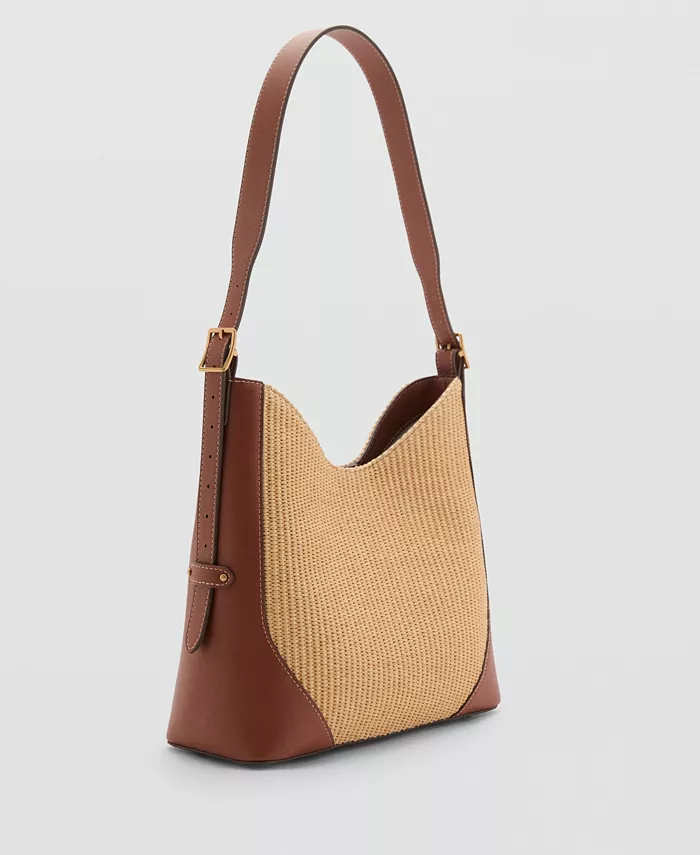 Alfani MANGO Women's Contrast Canvas Shoulder Bag Women's Fashion Shoes & Accessories