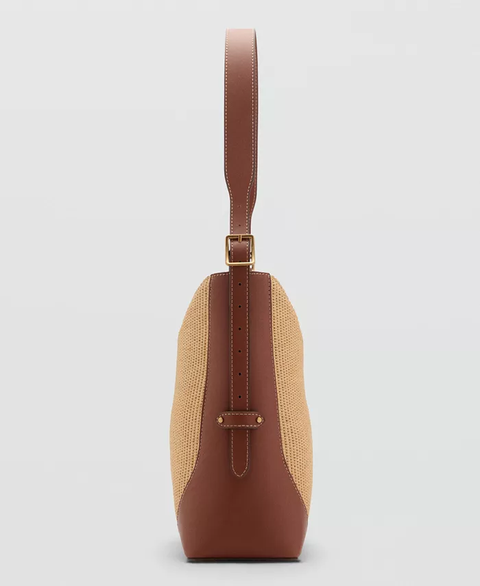 Alfani MANGO Women's Contrast Canvas Shoulder Bag Women's Fashion Shoes & Accessories