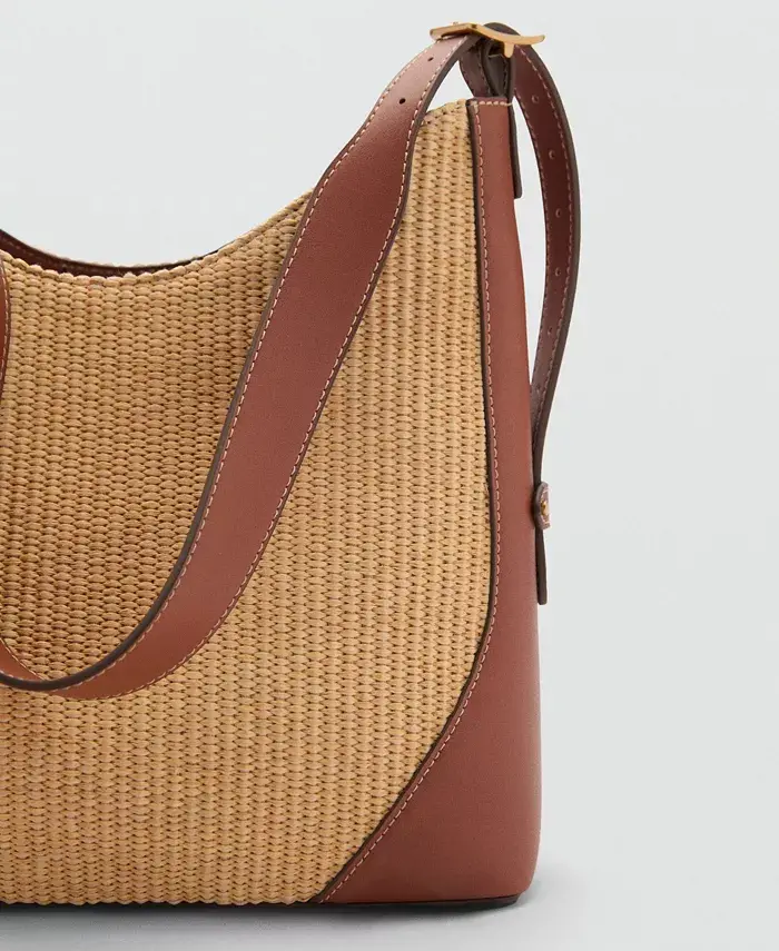 Alfani MANGO Women's Contrast Canvas Shoulder Bag Women's Fashion Shoes & Accessories