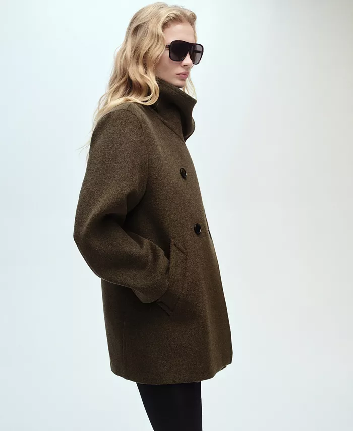 Alfani MANGO Women's Double-Breasted Wool Coat Women's Fashion Shoes & Accessories