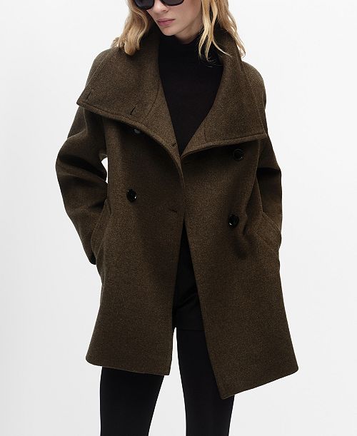 alfani MANGO Women's Double-Breasted Wool Coat Women's Fashion Shoes & Accessories