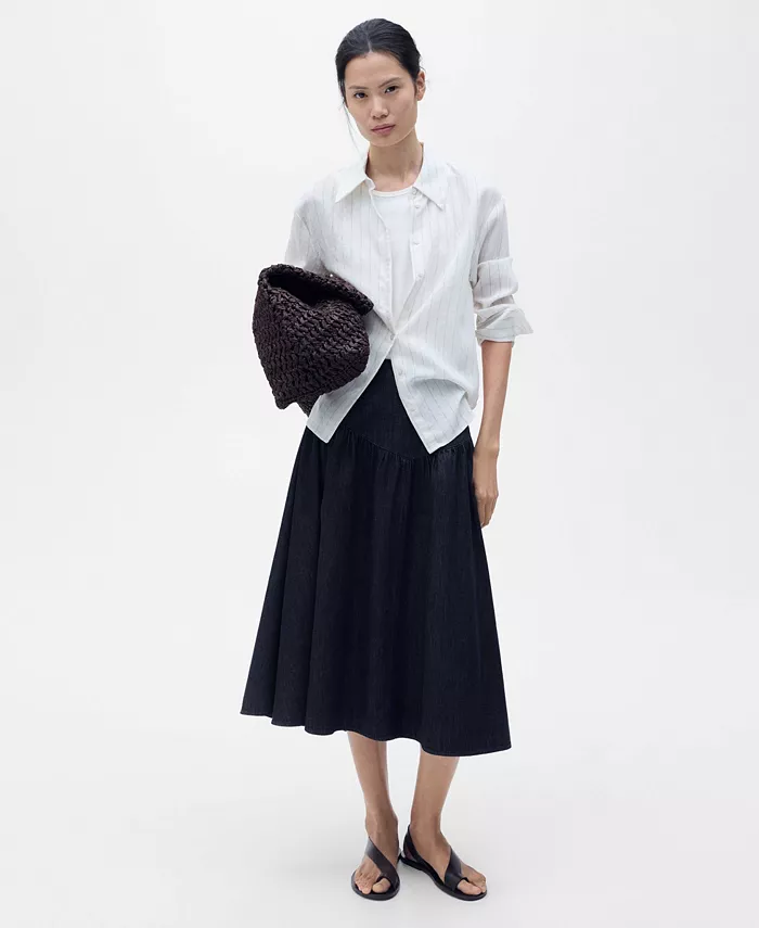 Alfani MANGO Women's Flared Denim Skirts Women's Fashion Shoes & Accessories