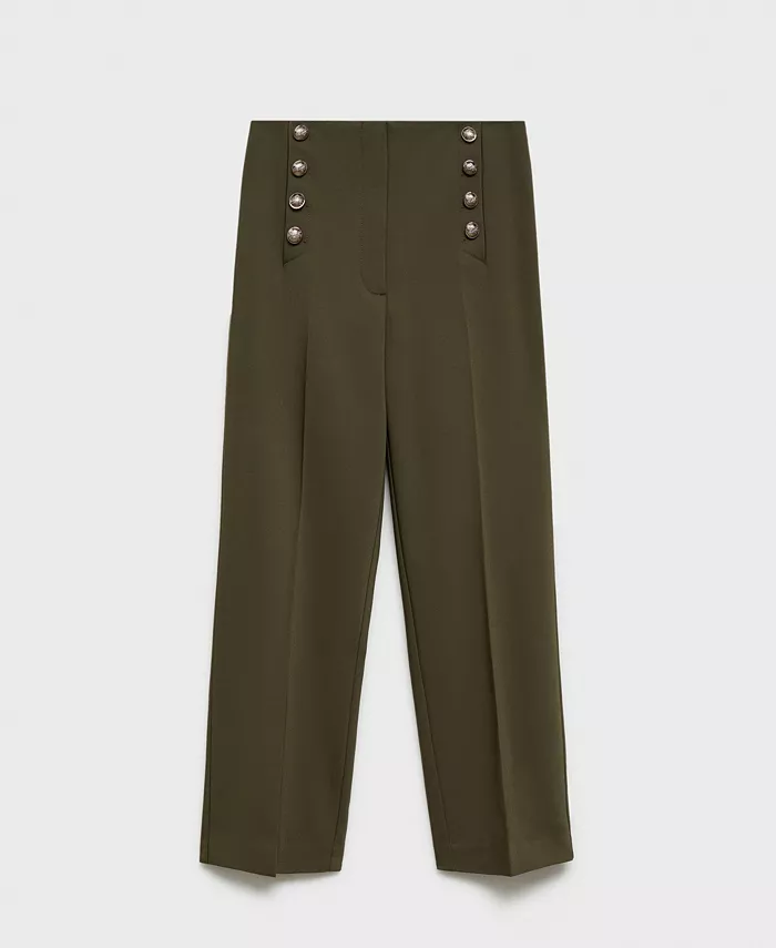 Alfani MANGO Women's Jewel Buttoned Straight Pants Women's Fashion Shoes & Accessories