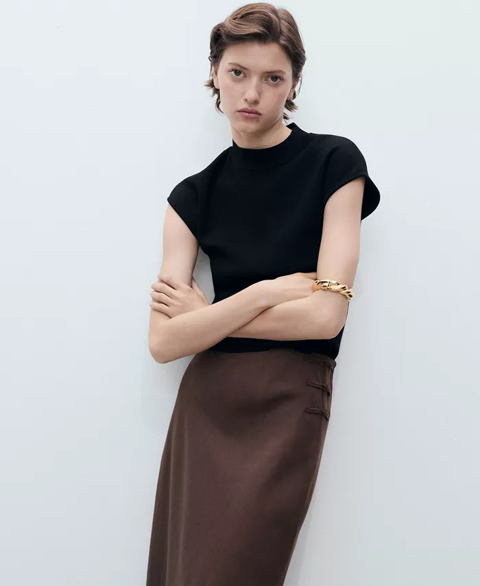 Alfani MANGO Women's Linen-Blend Straight Skirt Women's Fashion Shoes & Accessories