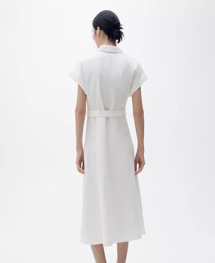 Alfani MANGO Women's Linen Shirt Dress Women's Fashion Shoes & Accessories
