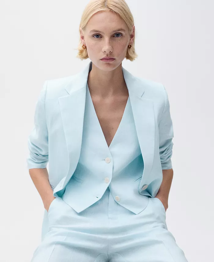 Alfani MANGO Women's Linen Suit Jacket Women's Fashion Shoes & Accessories