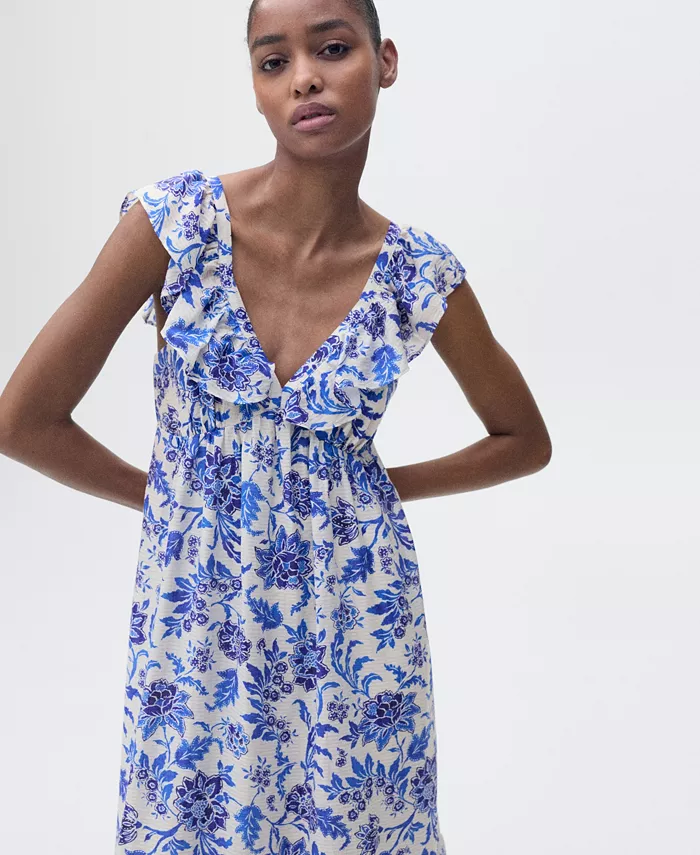 Alfani MANGO Women's Long Flared Floral Dress Women's Fashion Shoes & Accessories