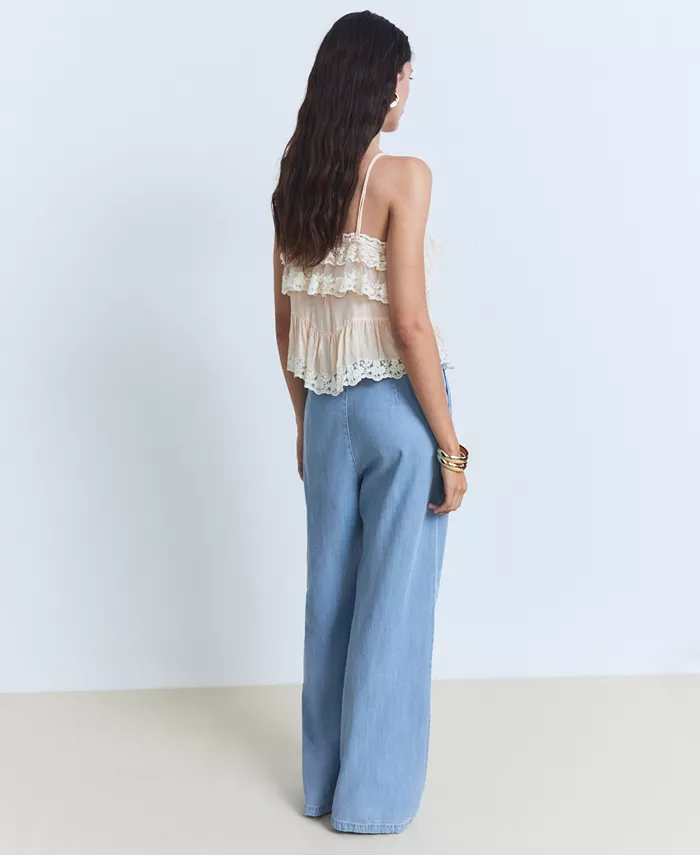 Alfani MANGO Women's Lyocell Wide Leg Pants Women's Fashion Shoes & Accessories