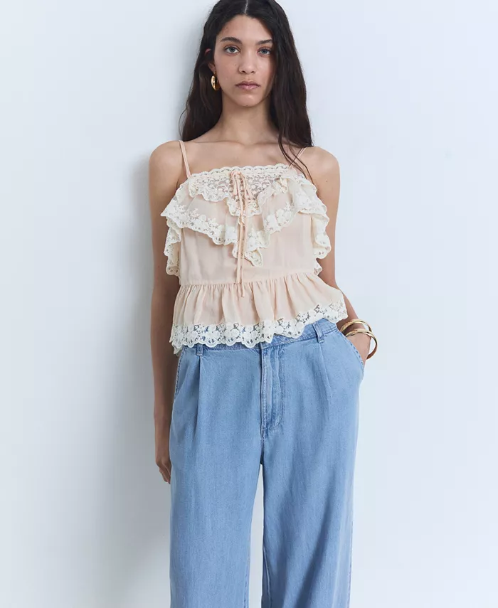 Alfani MANGO Women's Lyocell Wide Leg Pants Women's Fashion Shoes & Accessories