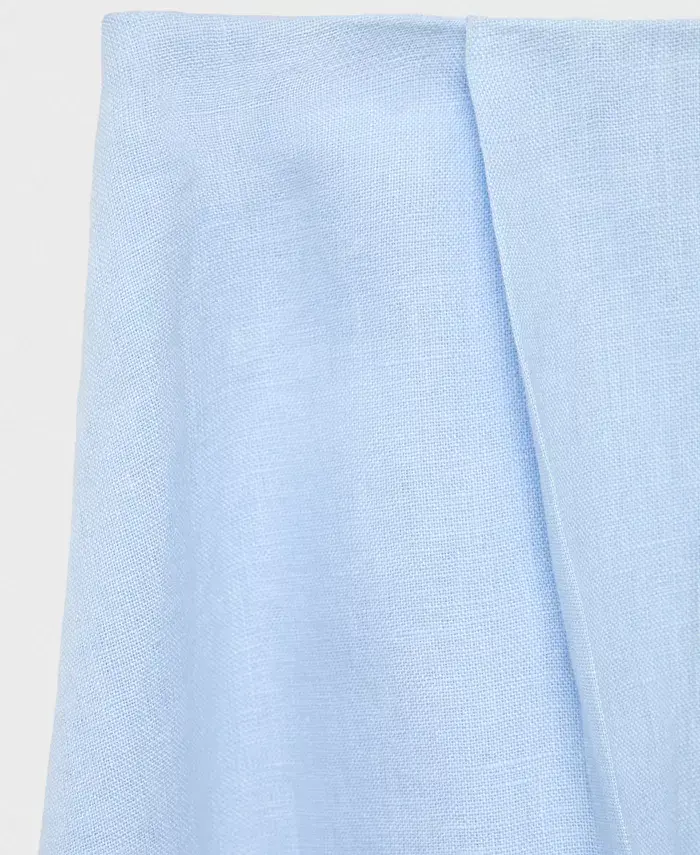 Alfani MANGO Women's Pleat Detail Linen Skirts Women's Fashion Shoes & Accessories