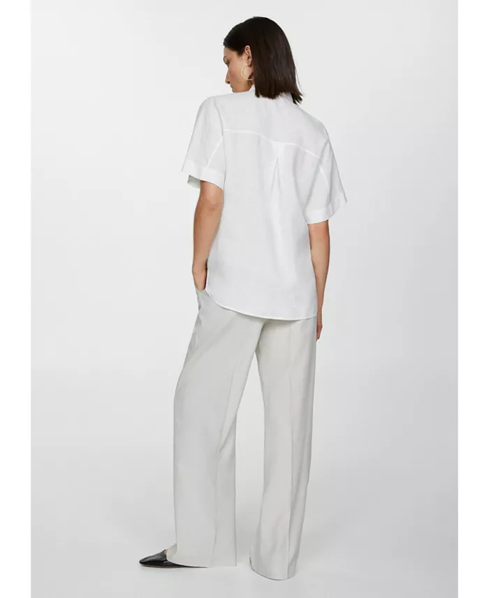 Alfani MANGO Women's Pocket Linen Shirt Women's Fashion Shoes & Accessories