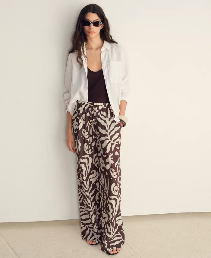 Alfani MANGO Women's Printed Cotton Pants Women's Fashion Shoes & Accessories