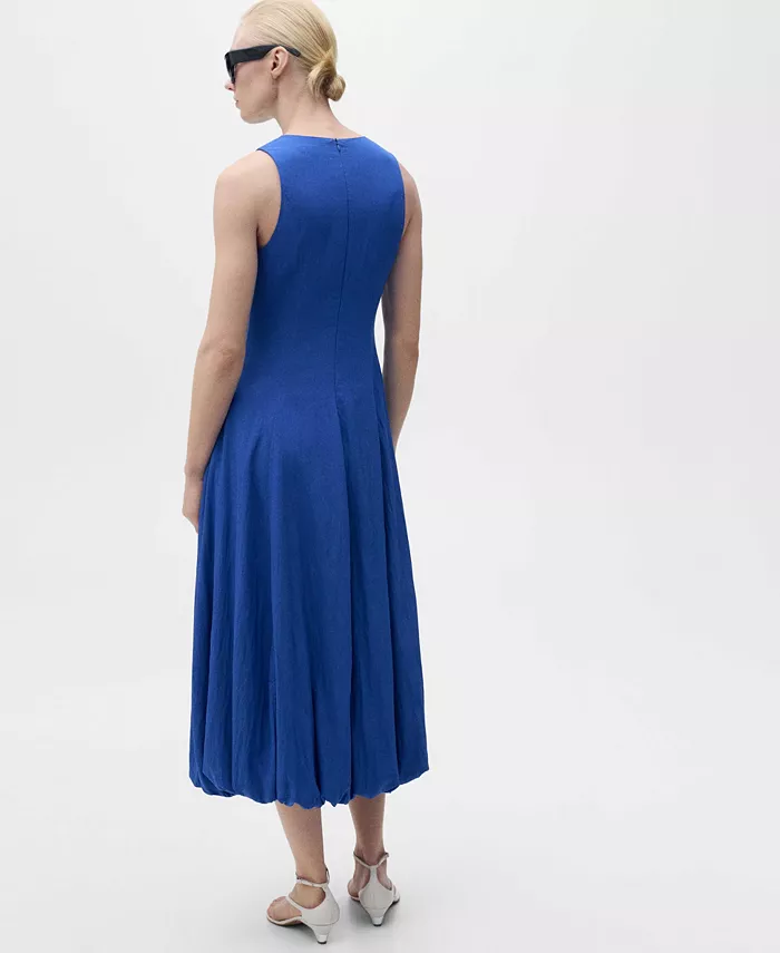 Alfani MANGO Women's Puffed Hem Midi Dress Women's Fashion Shoes & Accessories